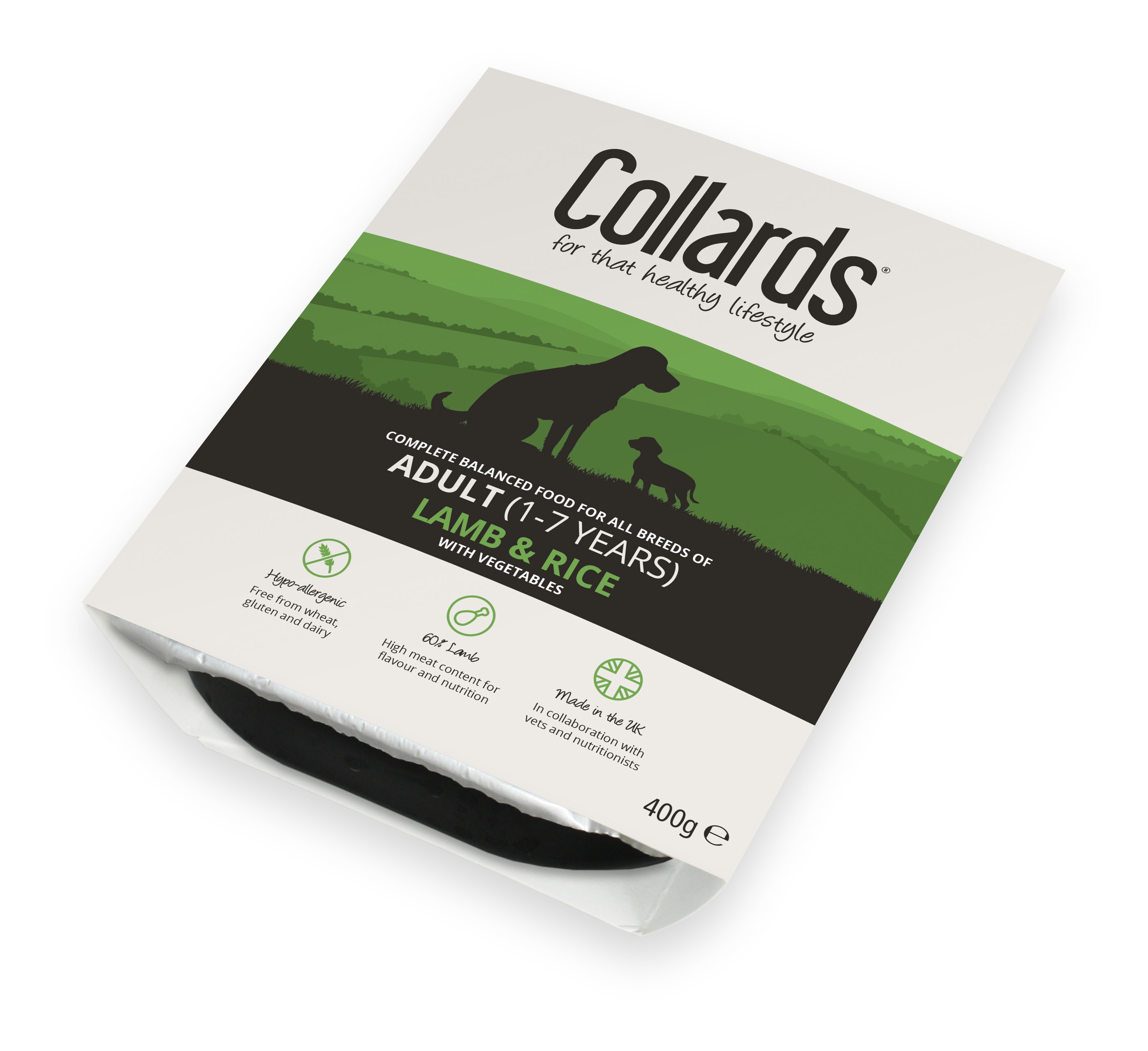 Collards Adult Lamb, Rice & Veg Wet Dog Food Trays - 10 x 400g
